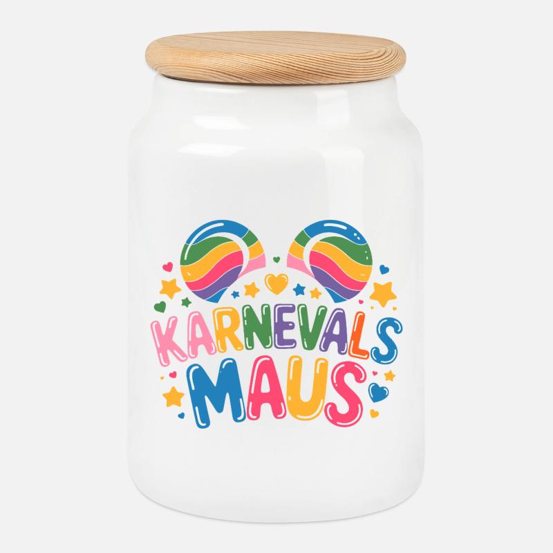 Karnevalsmaus Karneval Köln Kölner Karnevals Maus - Keksdose mit Holzdeckel - Weiß