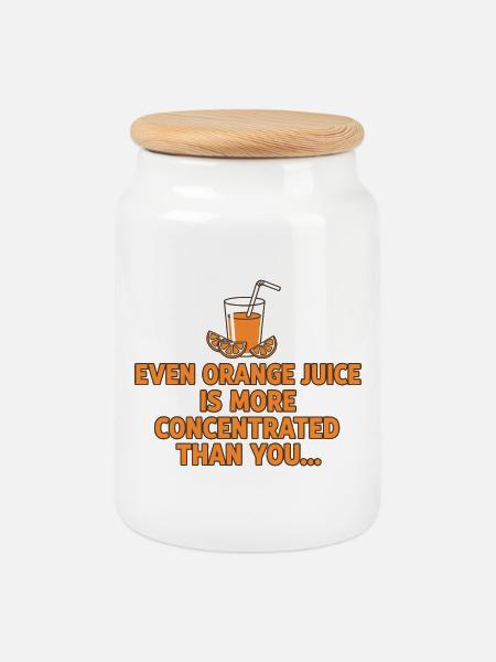 Orangensaft Konzentration Lustiger Spruch - Keksdose mit Holzdeckel - Weiß