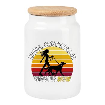 Diva Catwalk - Watch Us Shine Retro - Cookie Jar with Wooden Lid - white - Front