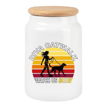 Diva Catwalk - Watch Us Shine Retro - Cookie Jar with Wooden Lid - white - Front