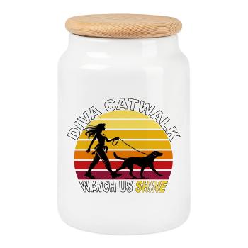 Diva Catwalk - Watch Us Shine Retro - Cookie Jar with Wooden Lid - white - Front