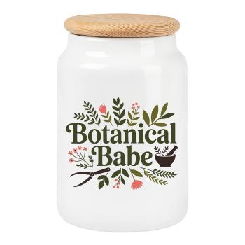 Clinique professionnelle de l’herboriste botanique - Boîte à biscuits avec couvercle en bois - blanc - Devant