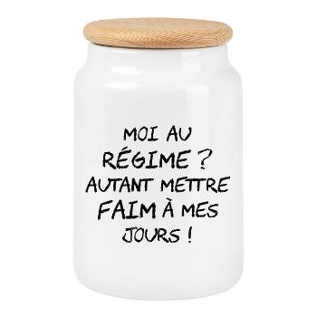 ME ON A DIET? I MIGHT AS WELL MAKE MY DAYS HUNGRY! - Cookie Jar with Wooden Lid - white - Front