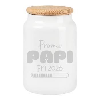 Promoted to Grandpa in 2026 Announcement Pregnancy Future Grandpa - Cookie Jar with Wooden Lid - white - Front