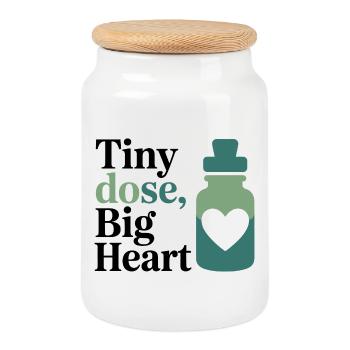 Homöopathie Tiny Dose Big Heart Professional Gear - Keksdose mit Holzdeckel - Weiß - Vorne