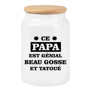 A great dad - Cookie Jar with Wooden Lid - white - Front