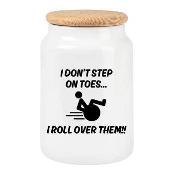 Je ne me mets pas sur la pointe des pieds. Je me retourne dessus # - Boîte à biscuits avec couvercle en bois - blanc - Devant