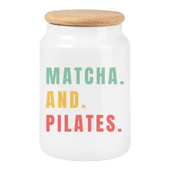 MATCHA AND PILATES - Keksdose mit Holzdeckel - Weiß - Vorne