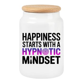 Hypnotiseur-Glücks-Hypnotis-Psycho-Mindset-Profi - Keksdose mit Holzdeckel - Weiß - Vorne