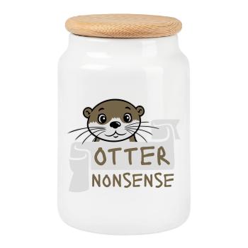 Otter Nonsense Lustig Wortspiel Otter Liebe Spruch - Keksdose mit Holzdeckel - Weiß - Vorne