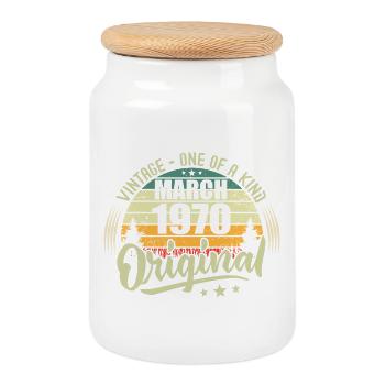 Légende Vivante Depuis Mars 1970 - Boîte à biscuits avec couvercle en bois - blanc - Devant