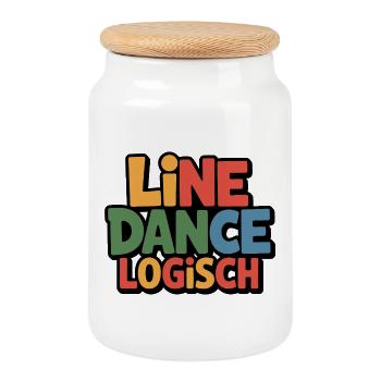 Line Dance Logical - Cookie Jar with Wooden Lid - white - Front