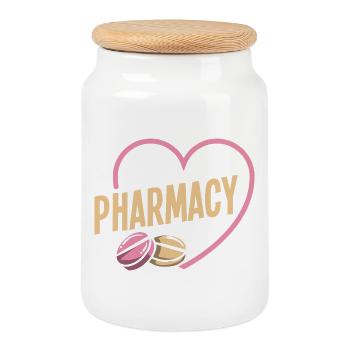 Heart Pharmacist Pharmacy Technician Job Love - Cookie Jar with Wooden Lid - white - Front