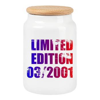 25. Geburtstag Limited Edition 03/2001 - Keksdose mit Holzdeckel - Weiß - Vorne