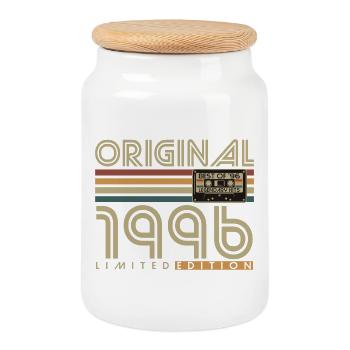 Original 1996 Jahrgang Vintage Geburtstag Geschenk - Keksdose mit Holzdeckel - Weiß - Vorne