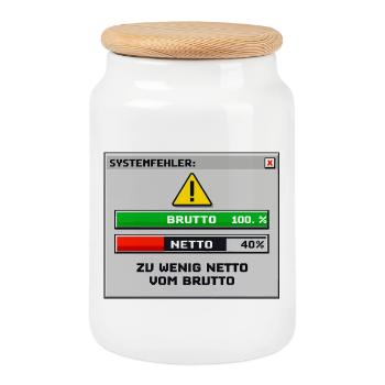 Erreur système trop faible nette de brut - Boîte à biscuits avec couvercle en bois - blanc - Devant