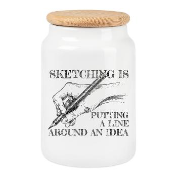 Cool Artist A Line Around An Idea Painter Gift - Keksdose mit Holzdeckel - Weiß - Vorne