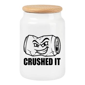 Crushed It - Graffiti Tin - Cookie Jar with Wooden Lid - white - Front