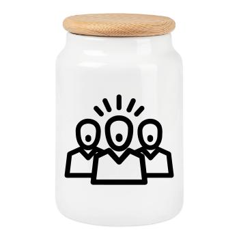chorale - Boîte à biscuits avec couvercle en bois - blanc - Devant