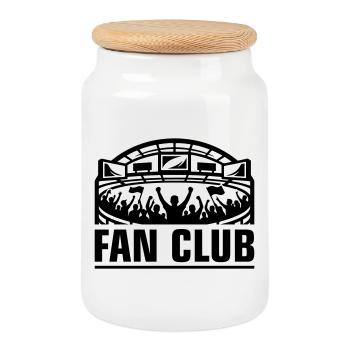Stade du Fan Club - Boîte à biscuits avec couvercle en bois - blanc - Devant