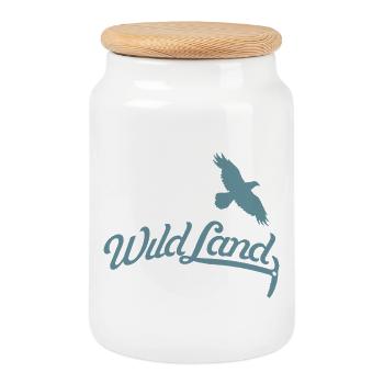 Wild Land Freedom Outdoor Travel Design - Cookie Jar with Wooden Lid - white - Front