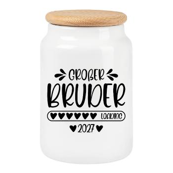 Big Brother 2027 loading - Cookie Jar with Wooden Lid - white - Front