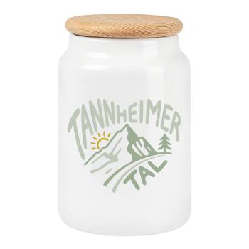 Tannheimer Tal Alpen Herz Panorama - Keksdose mit Holzdeckel - Weiß - Vorne