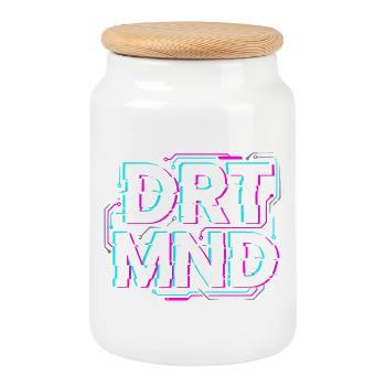 T-shirt glitch de Dortmund, sweat à capuche, casquette - Boîte à biscuits avec couvercle en bois - blanc - Devant