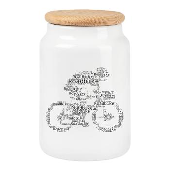 Geschenkidee für einen Roadbike mit Roadbike - Keksdose mit Holzdeckel - Weiß - Vorne
