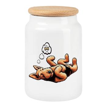 Airedale Terrier Airedales Airedale Lover - Boîte à biscuits avec couvercle en bois - blanc - Devant