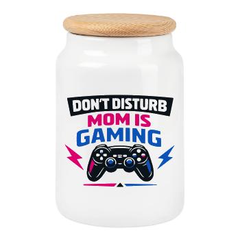 Nicht stören, Mama spielt Gaming - Keksdose mit Holzdeckel - Weiß - Vorne
