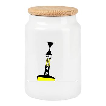 Tonne - Boje Nordsee Segeln Ostsee Maritim - Keksdose mit Holzdeckel - Weiß - Vorne
