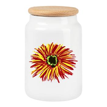 Fleurs Fleurs Fleurs - Boîte à biscuits avec couvercle en bois - blanc - Devant
