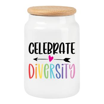 LGBT-Pride-Monat – Vielfalt feiern - Keksdose mit Holzdeckel - Weiß - Vorne