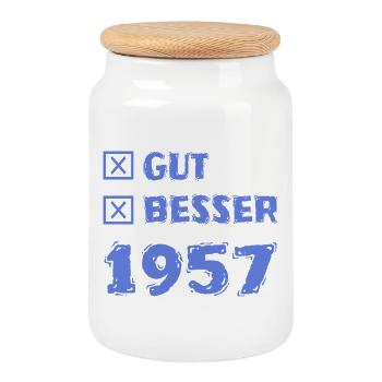 Gut 1957 - Keksdose mit Holzdeckel - Weiß - Vorne