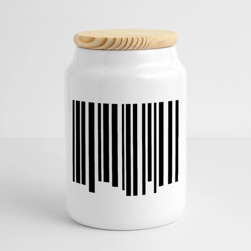 code barres Boîte à biscuits avec couvercle en bois