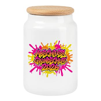 Elementary School Graduation 2026 Graffiti - Cookie Jar with Wooden Lid - white - Front