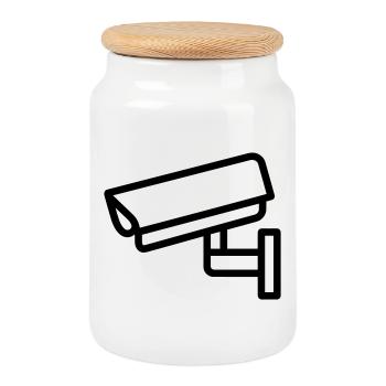 Kamera - Keksdose mit Holzdeckel - Weiß - Vorne
