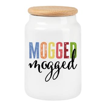 Mogged - Cookie Jar with Wooden Lid - white - Front