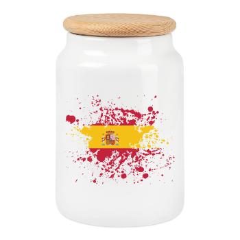 SPAIN SPAIN España EUROPE SPANISH SPORTS FAN - Cookie Jar with Wooden Lid - white - Front