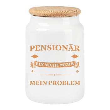 Pensionär 2027 Nicht mehr zuständig Pensionierung - Keksdose mit Holzdeckel - Weiß - Vorne