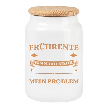 Frührente 2027 Nicht mehr zuständig Altersteilzeit - Keksdose mit Holzdeckel - Weiß - Vorne