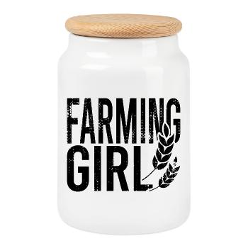 Cultivateur - Boîte à biscuits avec couvercle en bois - blanc - Devant