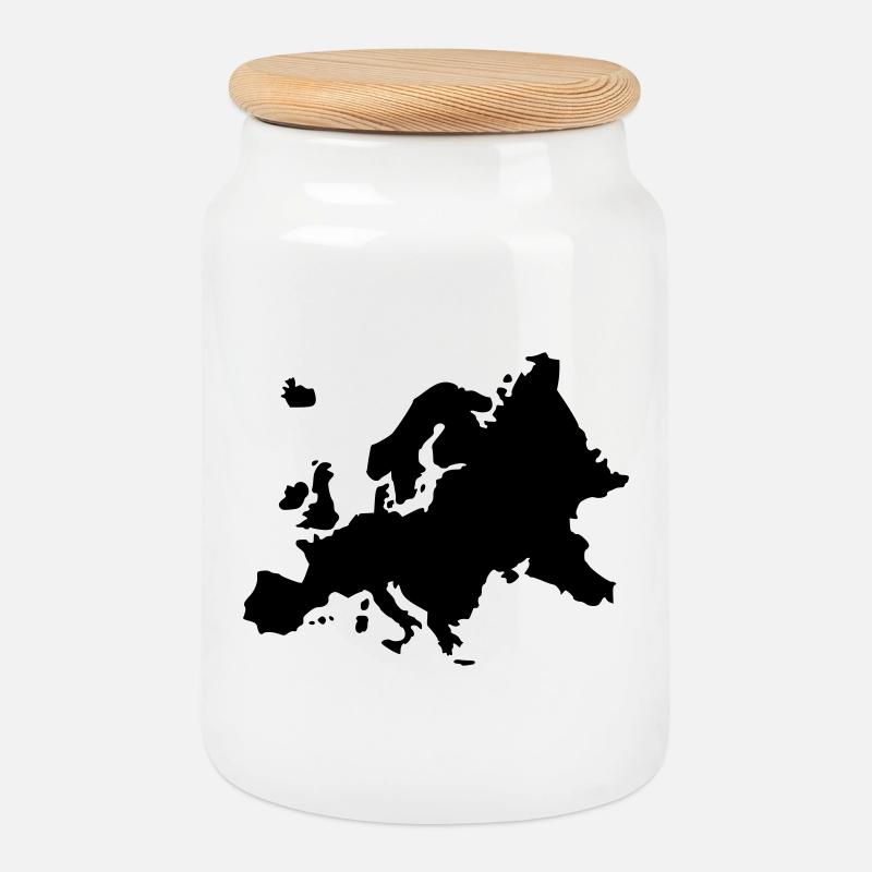Europa - Keksdose mit Holzdeckel - Weiß