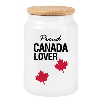 Canada Lover - Cookie Jar with Wooden Lid - white - Front