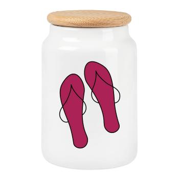 flipflops - Keksdose mit Holzdeckel - Weiß - Vorne