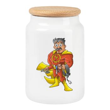 héros électriciens - Boîte à biscuits avec couvercle en bois - blanc - Devant