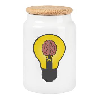 GENIE - Boîte à biscuits avec couvercle en bois - blanc - Devant