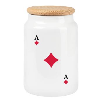 Ace of Diamonds - Keksdose mit Holzdeckel - Weiß - Vorne