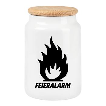 Feieralarm - Keksdose mit Holzdeckel - Weiß - Vorne